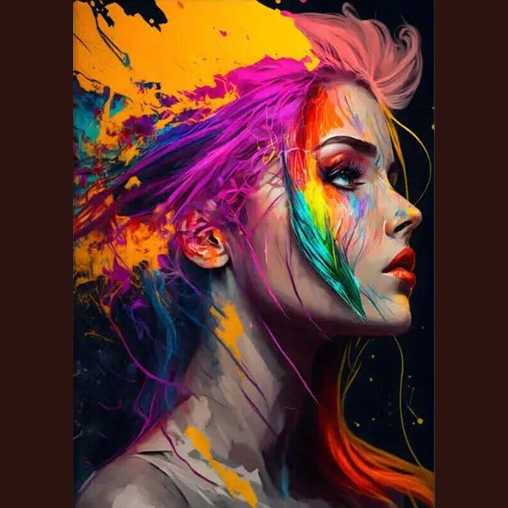 Stunning Abstract Splash Of Color Female Canvas Print NEW! 12 in x 16 in Home & Garden:Home Décor:Posters & Prints Style Your Walls